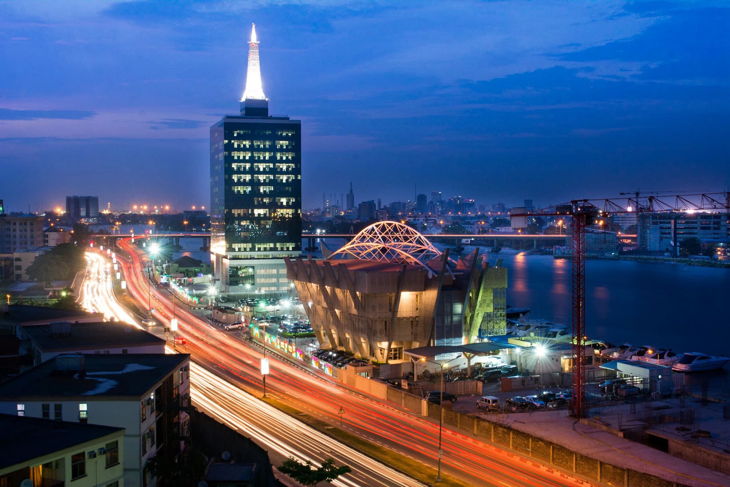 Lagos skyline at night, the city that never sleeps